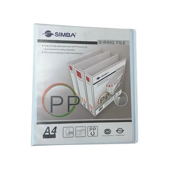 Ring Binders, SIMBA, 2-Ring Binders, 3 in (75 mm), A4, White