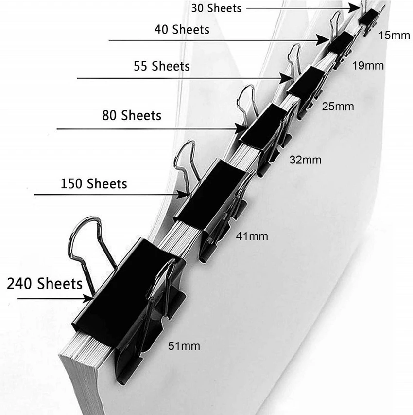 Binder Clips (Size: 19mm)