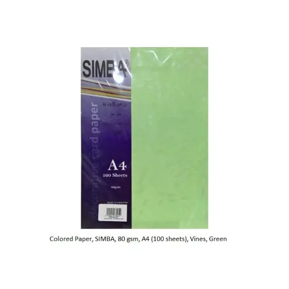 Colored Paper, SIMBA, 80 gsm, A4 (100 sheets), Vines, Green 