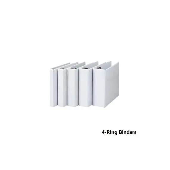 Ring Binders, SIMBA, 4-Ring Binders, 0.5 in (12.5 mm), A4, White 