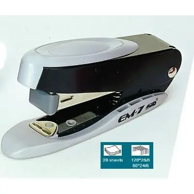 Stapler, STD EM-7,Compact Half Strip Metal Stapler, 20 Sheets 