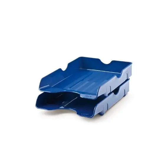Desk Organizer, MAS, Desk Tray , 2 Tries, Plastic, Blue 