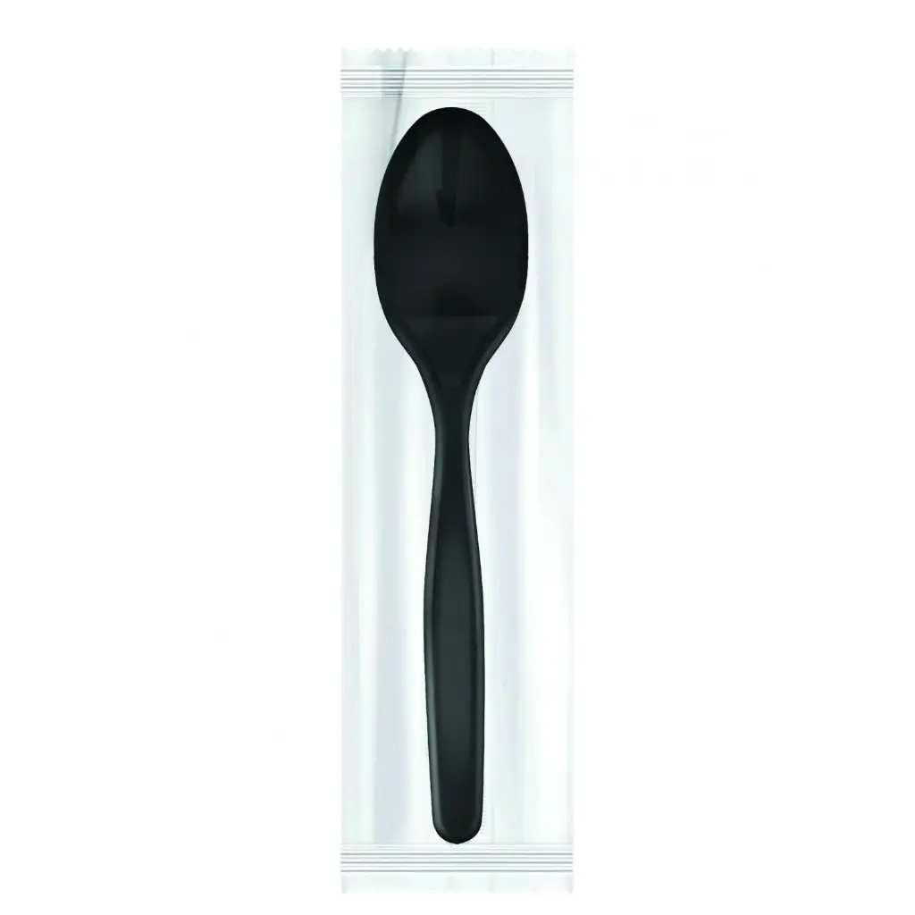 Plastic Big Black Spoons 180mm (1000 spoons) 