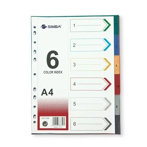 [151245549] Divider SIMBA, Color Index Divider, PVC , A4, 6 Colors