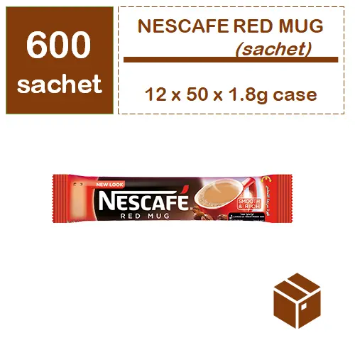 [BTCFE-NSCFE-RDG-SCH] قهوة، نسكافيه الكوب الاحمر (12×50×1.8ج) اصابع كرتون