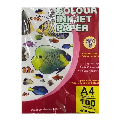 [2834673131] Colored Paper, Color Inkjet Paper, 100 gsm, A4 (100 sheets), Matte Paper, White