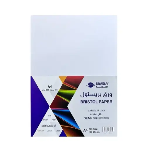 [281426] SIMBA Multi-Use Paper Bristol 220 gsm A4 White (100 Sheets) 