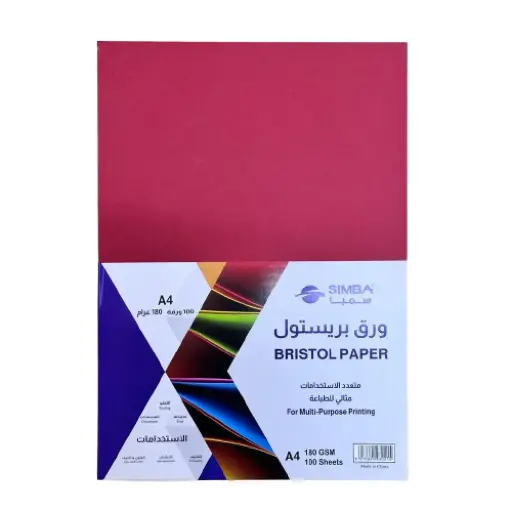 [281445] SIMBA Multi-Use Paper Bristol 180gsm A4 Red (100 Sheets)
