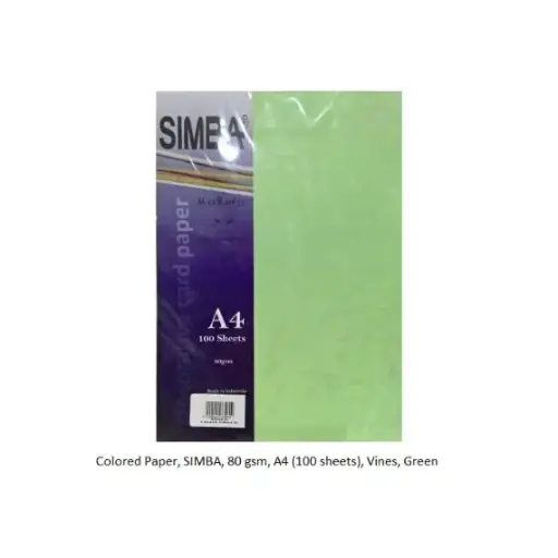 [283292548] Colored Paper, SIMBA, 80 gsm, A4 (100 sheets), Vines, Green 