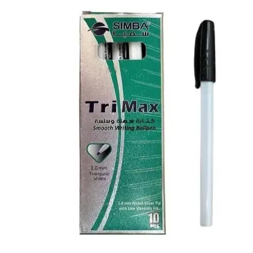 [128883861] Pen, SIMBA, Ballpoint, Triangle Shape, 1 mm, Black, 10 PC/Pack 