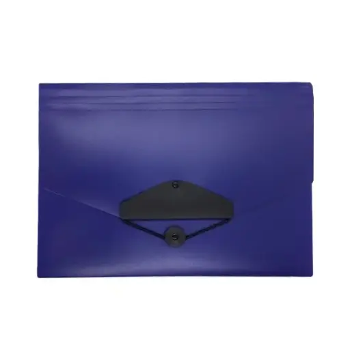 [1555391486] Documents Covers, SIMBA, Expanding File, 12 Pockets with Button, Dark Blue 