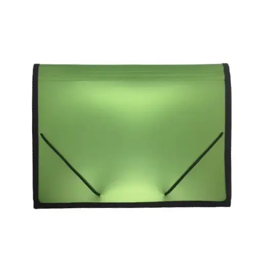 [1555461526] Documents Covers, SIMBA, Expanding File, 12 Pockets with Rubber Side, Green