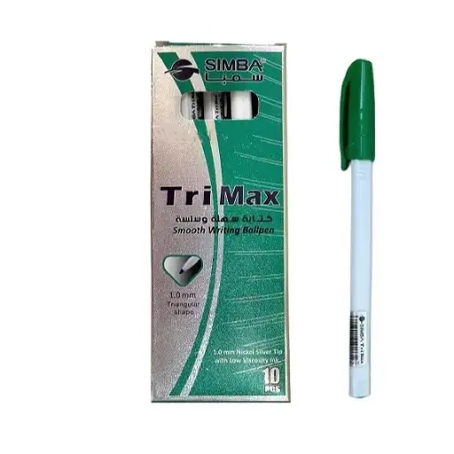 [128903856] Pen, SIMBA, Ballpoint, Triangle Shape, 1 mm, Green, 10 PC/Pack 