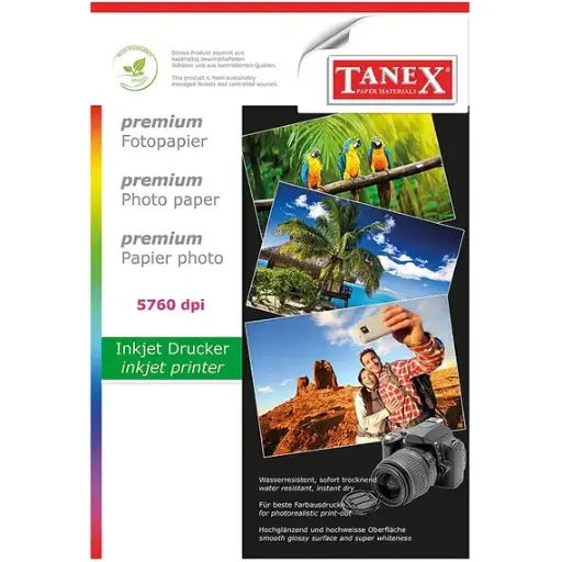 [2834043161] Colored Paper, TANEX, Photo Paper Glossy, 180 gsm, A4 (25 sheets), White 