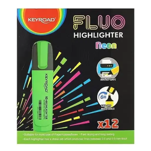 [19155] Highlighter Marker, KEYROAD, 1 - 5 mm, Chisel Tip,  Green Box