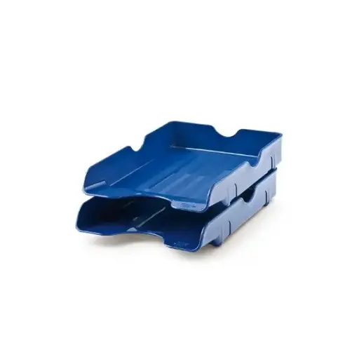 [3223472579] Desk Organizer, MAS, Desk Tray , 2 Tries, Plastic, Blue 