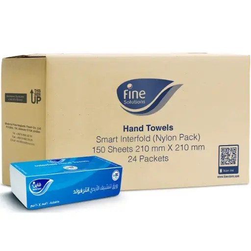 [10803400033] FINE Premium Interfold Hand Towels (150 Sheets x 24 Packets) 