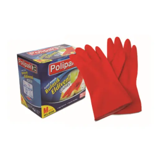 [31393037] Polipak Latex Gloves Size: Large 25 PC/Pack 