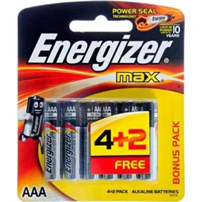 [ENG-BAT-MAX6A1424] Energizer Max Batteries AAA (6 pcs/pack)