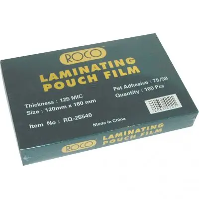 [255402134] ROCO Thermal Laminating Films 125 Micron (120 × 180 mm) Clear 100 PC/Pack