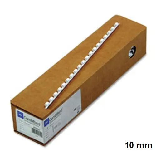 [06220 LIM1312] Spiral Binding Comb 10 mm Plastic White