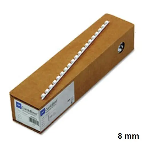 [binding-8mm1313] Spiral Binding Comb 8 mm Plastic White