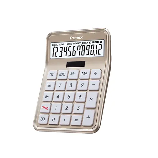 [3114171266] COMIX Calculator C-8S 12 digits Gold