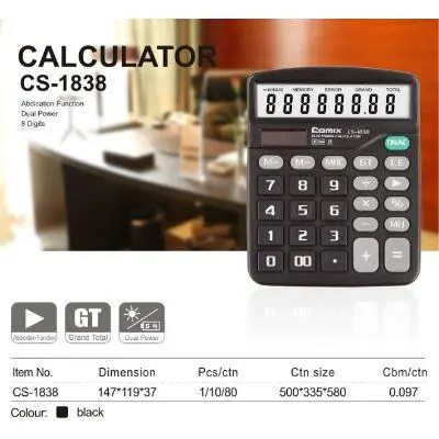 [311422] COMIX Calculator CS-1838 8 digits Black